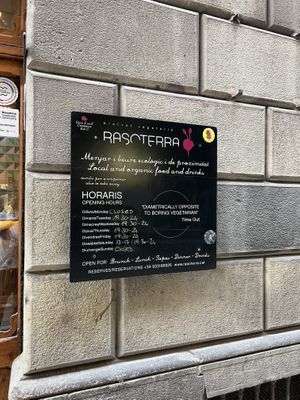 Sign  at Rasoterra in Barcelona