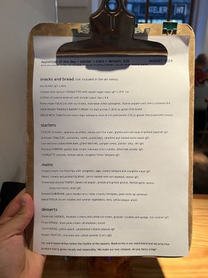 Menu  at Rasoterra in Barcelona