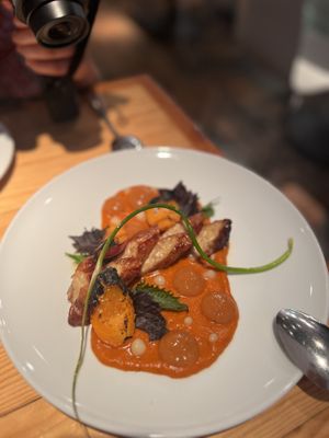 Homemade almond TEMPEH  at Rasoterra in Barcelona
