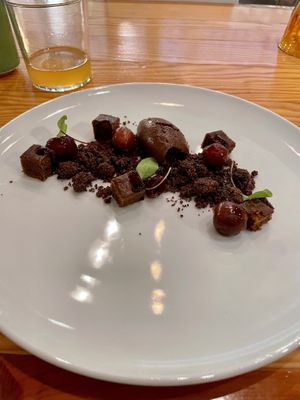 Chocolate and cherries   at Rasoterra in Barcelona