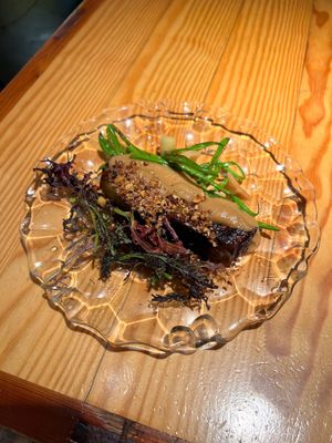 Potatoe and pear millefeulle  at Rasoterra in Barcelona