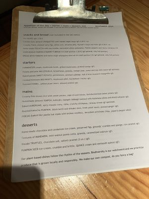 Menu   at Rasoterra in Barcelona