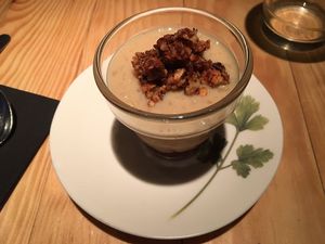 vegan arroz con leche (vegan rice and milk) at Rasoterra in Barcelona