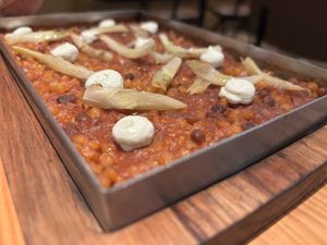 Fregola Sarda with fennel  at Rasoterra in Barcelona