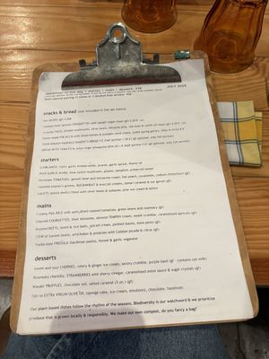 Menu  at Rasoterra in Barcelona
