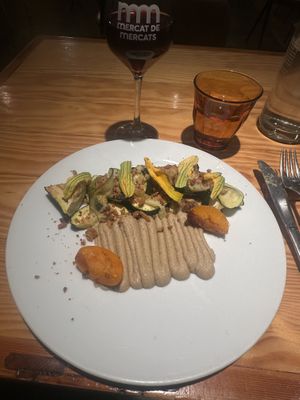Charred courgettes  at Rasoterra in Barcelona