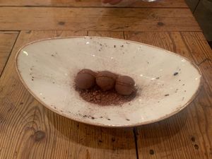 Dessert: wasabi truffles  at Rasoterra in Barcelona