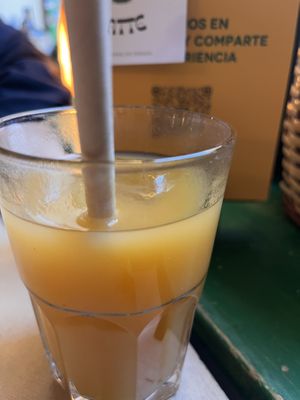 Peach juice  at Rasoterra in Barcelona