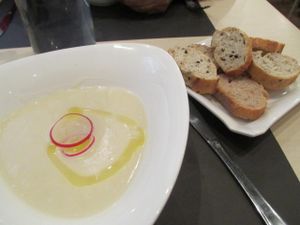 Root vegetable soup at Rasoterra in Barcelona