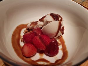 one of the desserts at Rasoterra in Barcelona