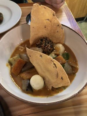 Spicy curry and sticky rice at Rasoterra in Barcelona