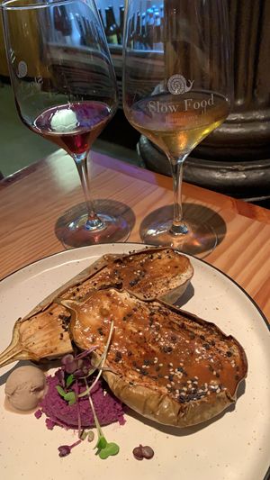 White eggplant  at Rasoterra in Barcelona