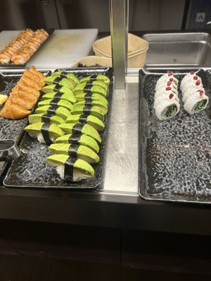 Vegan sushi options   at Pong Skrapan in Stockholm