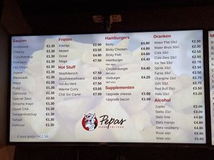 Menu at Pepas Vegan Frituur in Leuven