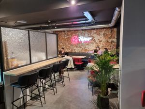 Seating area at Pepas Vegan Frituur in Leuven