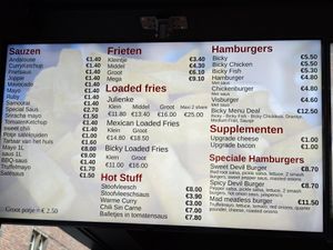 Menu at Pepas Vegan Frituur in Leuven