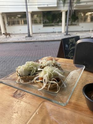 Sopes  #Veganuary at La Vieja Escuela in Playa Del Carmen