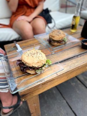 Vegan Lentils Burgers at La Vieja Escuela in Playa Del Carmen