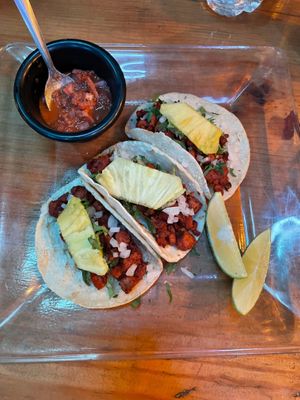 Tacos  at La Vieja Escuela in Playa Del Carmen