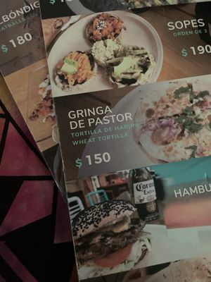 Menu  at La Vieja Escuela in Playa Del Carmen