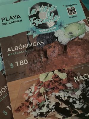 Menu   at La Vieja Escuela in Playa Del Carmen