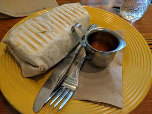 Vegan burrito at North Shore Cafe in White Salmon