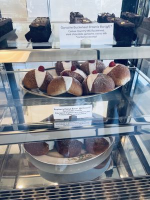 Inside case  at Orange & Blossom Patisserie in Portland