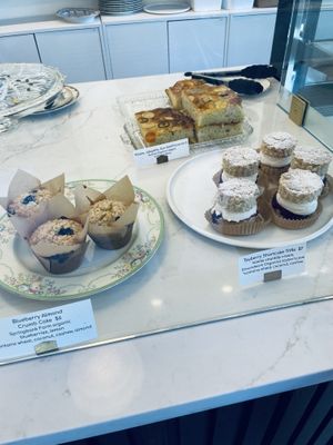 Inside case  at Orange & Blossom Patisserie in Portland