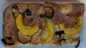 focaccia with delicata squash at Orange & Blossom Patisserie in Portland
