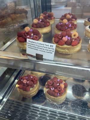 Raspberry custard tart  at Orange & Blossom Patisserie in Portland