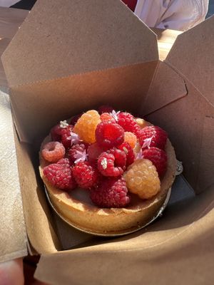 Raspberry custard tart  at Orange & Blossom Patisserie in Portland