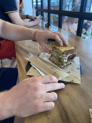 Cheese and sausage toastie   at Bartels in Phuket