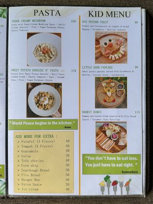 Menu  at Pure Vegan Heaven - Old Town in Chiang Mai