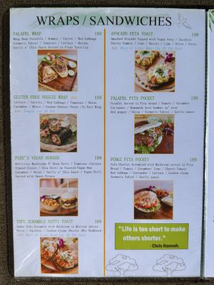 Menu  at Pure Vegan Heaven - Old Town in Chiang Mai