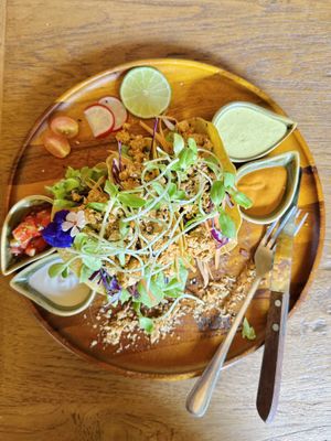Pure’s vegan tacos (139 THB)  at Pure Vegan Heaven - Old Town in Chiang Mai