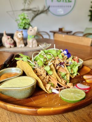 Pure’s vegan tacos (139 THB)  at Pure Vegan Heaven - Old Town in Chiang Mai