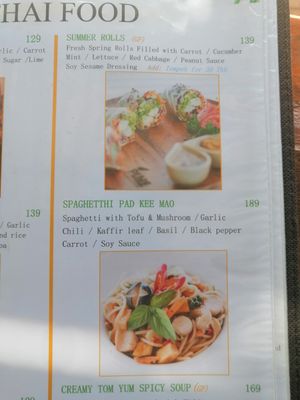 Menu at Pure Vegan Heaven - Old Town in Chiang Mai