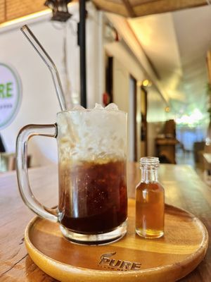 Ice Thai coffee w/ coconut milk (79 THB)  at Pure Vegan Heaven - Old Town in Chiang Mai