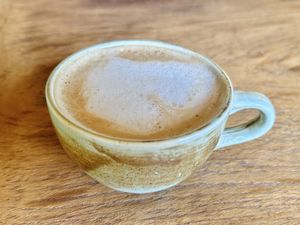 Almond milk latte, hot (79 THB)  at Pure Vegan Heaven - Old Town in Chiang Mai