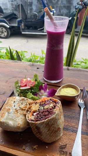 Think this was called nourishing burrito. Very yum   at Pure Vegan Heaven - Old Town in Chiang Mai