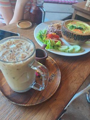 Thai iced coffee with Coconut milk at Pure Vegan Heaven - Old Town in Chiang Mai