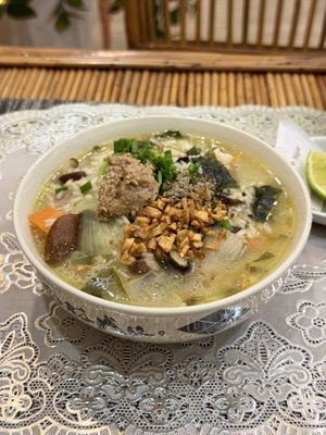 Congee  at Cambodhi in Kampot
