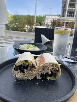 Breakfast burrito and mashed potatoes   at Nabati Bistro in Dubai