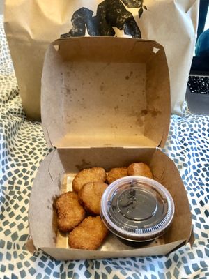 Impossible nuggets  at Nabati Bistro in Dubai