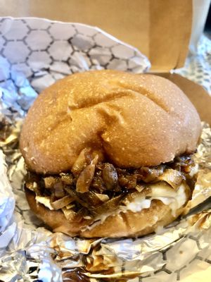 BBQ burger  at Nabati Bistro in Dubai