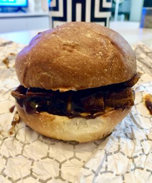 BBQ tofu rib burger  at Nabati Bistro in Dubai