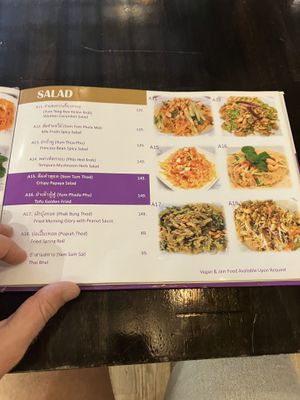 salad page menu  at Krua Boon - Silom - ครัวบุญ in Bangkok