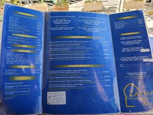 Menu. at Zayna Moroccan Taste in Casablanca
