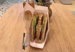 Vegeklobása sandwich   at FOODSTOCK Bistro in Prague