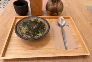 Miso soup  at FOODSTOCK Bistro in Prague